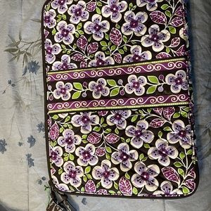 Vera Bradley 17 inch laptop sleeve plum petals NWT